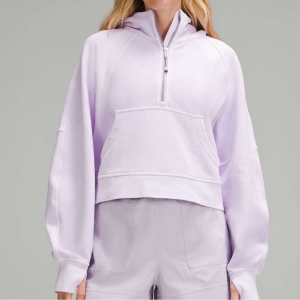 LULULEMON SCUBA OVERSIZED HALF ZIP HOODIE *DYE SZ XS/S LW3HJZS PURPLE MDVI